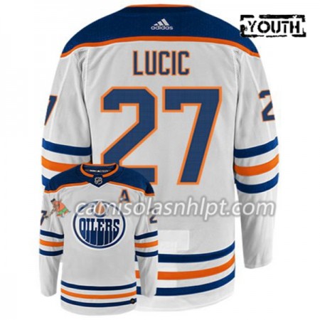 Camisola Edmonton Oilers MILAN LUCIC 27 Adidas Branco Authentic - Criança
